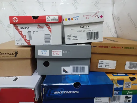 8 BOXED PAIRS OF SHOES IN VARIOUS SIZES BY SKETCHERS, RIEKER, ADESSO, BONOVA, AND VIONIC