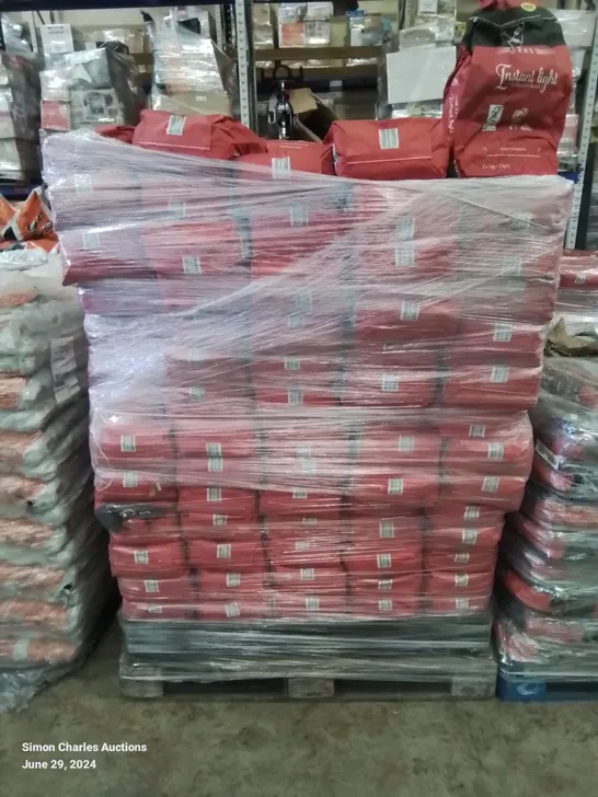 A PALLET TO CONTAIN APPROXIMATELY 130 X 2 IN 1 INSTANT LIGHT CHARCOAL BAGS 