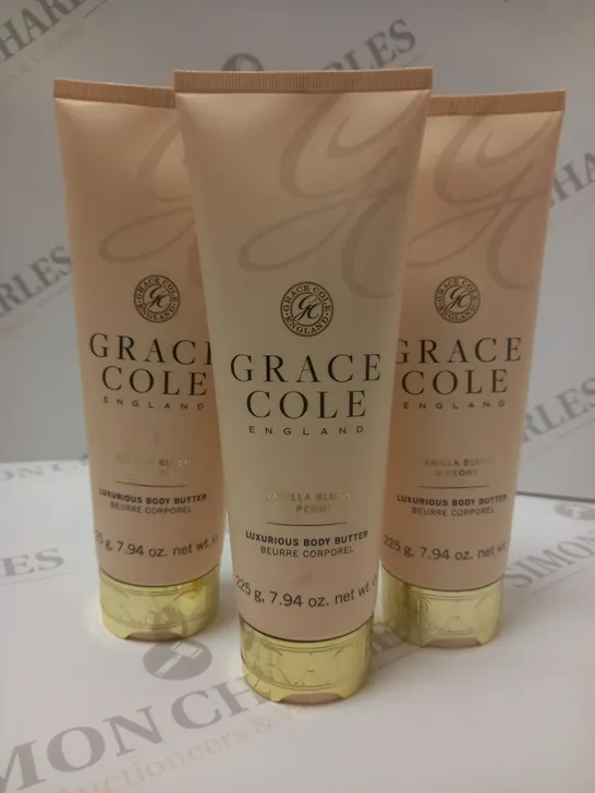 BOX OF APPROX 10 X 226G GRACE COLE LUXURIOUS BODY BUTTER - VANILLA BLUSH & PEONY