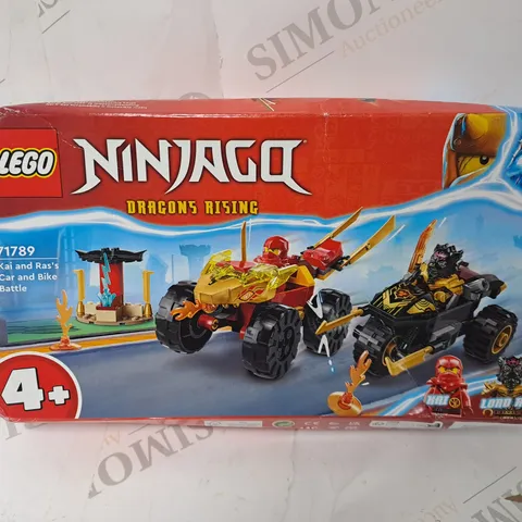 BOXED LEGO NINJAGO DRAGONS RISING KAI AND RAS'S CAR AND BIKE BATTLE