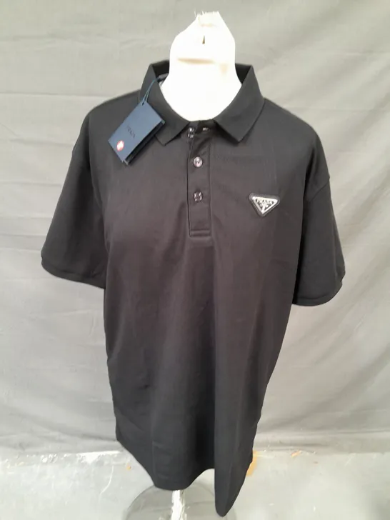 PRADA BLACK POLO SHIRT - 3XL