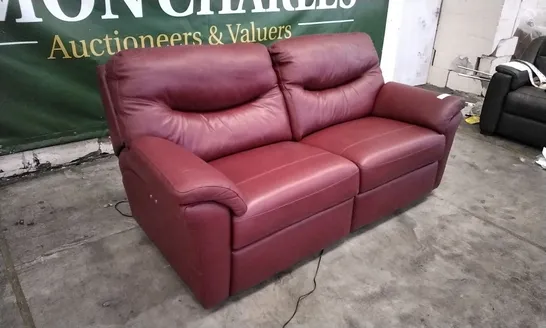 QUALITY BRITISH DESIGNED & MANUFACTURED G PLAN WASHINGTON 18 3 SEATER POWER RECLINER SOFA CAPRI CLARET LEATHER