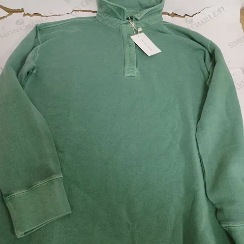 BEAUFORT & BLAKE KITTISFORD GREEN HALF BUTTON SWEAT - MEDIUM