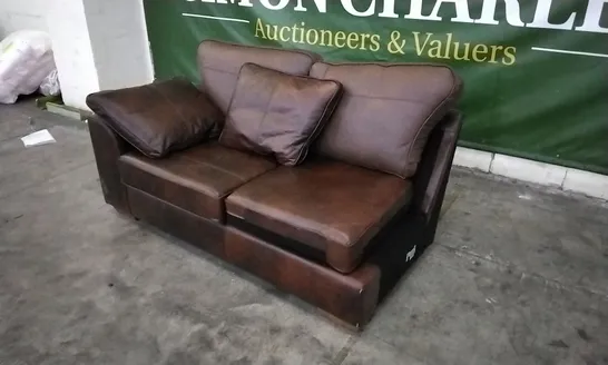 QUALITY BRITISH DESIGNER TAN LEATHER SOFA SECTION