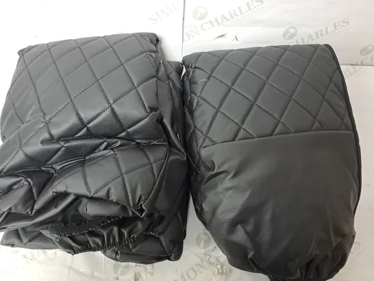 SET OF 2 CAR SEAT COVERS - BLACK AND GREY / BLACK 