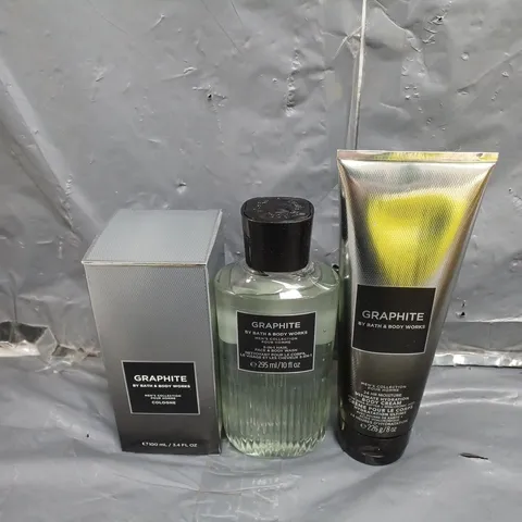 GRAPHITE BY BATH AND BODY WORK COLOGNE, BODY CREAM AND BODY WASH