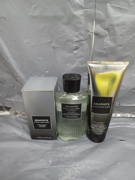 GRAPHITE BY BATH AND BODY WORK COLOGNE, BODY CREAM AND BODY WASH