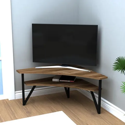 BOXED CORNER TV STAND WITH SHELVES FOR TVS UP TO 43"