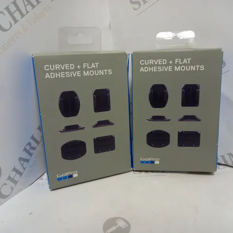 2 BOXED AND SEALED GOPRO AACFT-001 CURVED + FLAT ADHESIVE MOUNTS