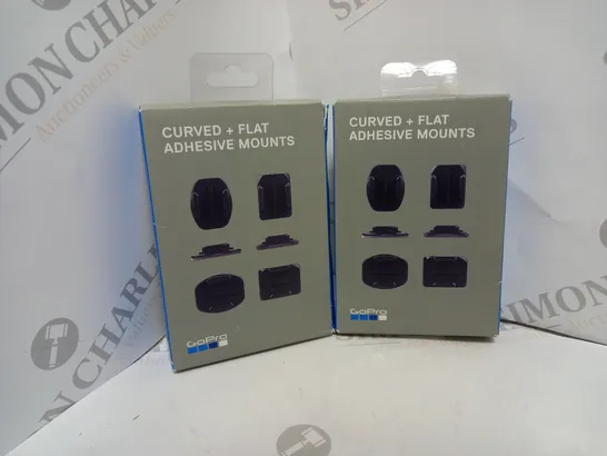 2 BOXED AND SEALED GOPRO AACFT-001 CURVED + FLAT ADHESIVE MOUNTS