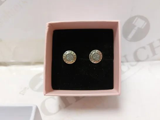 PANDORA SILVER SPARKLING LOGO WOMEN'S STUD EARRINGS S925 ALE