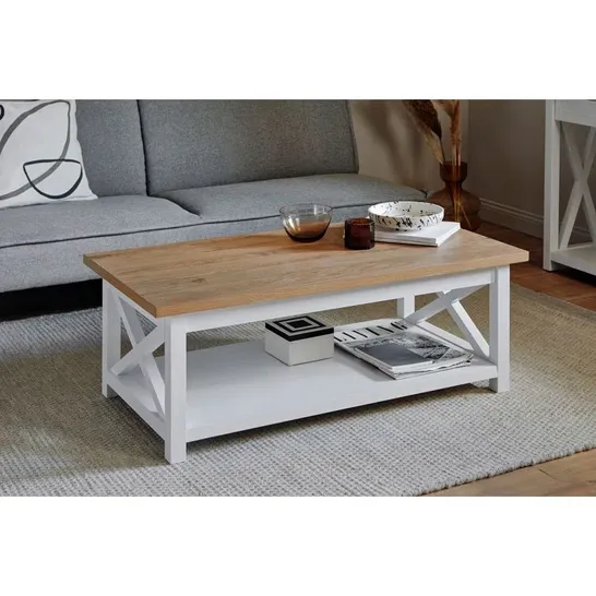 BOXED TIMBERLANE COFFEE TABLE WITH STORAGE