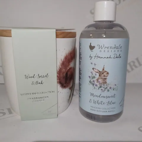 LOT OF APPROX 12 ASSORTED WRENDALE DESIGNS BY HANNAH DALE PRODUCTS TO INCLUDE 4 X FRAGRANCED CANDLES, 8 X 200ML REED DIFFUSER REFILL