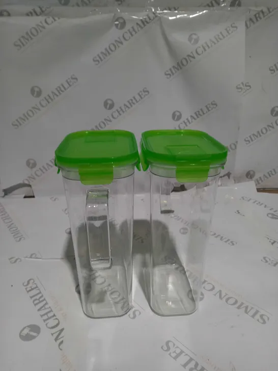 BOXED LOCK AND LOCK SET OF 2 DRINK JUGS IN LIME GREEN