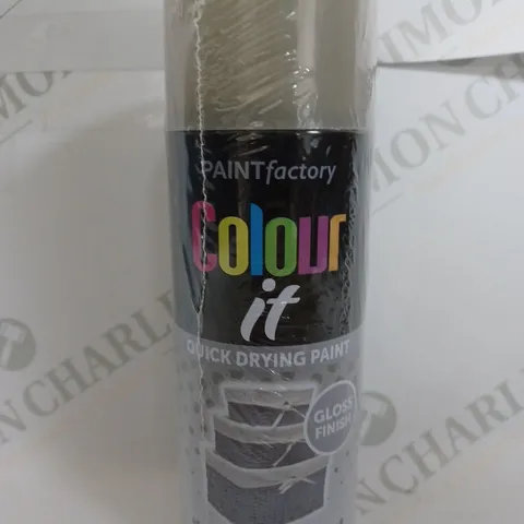 BOX OF 12 PAINT FACTORY COLOUR IT QUICK DRYING PAINT IN LIGHT GREY