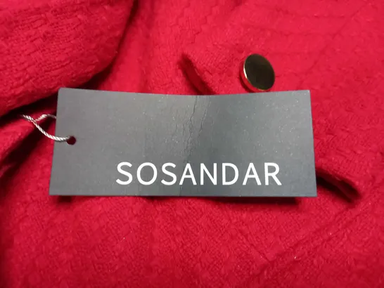 SOSANDAR RED TEXTURED BLAZER - SIZE 12