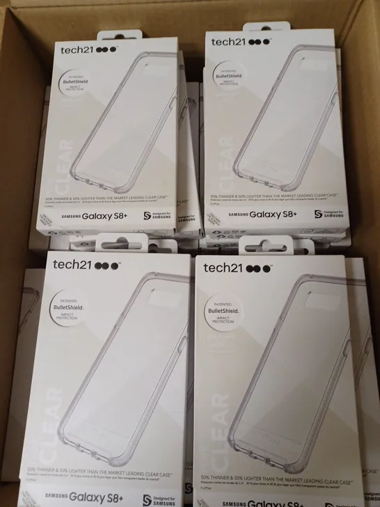 LOT OF APPROX. 72 BRAND NEW BOXED TECH 21 T21-5603 PURE CLEAR CASE COVER WITH BULLETSHIELD 2M DROP PROTECTION FOR SAMSUNG GALAXY S8+ 