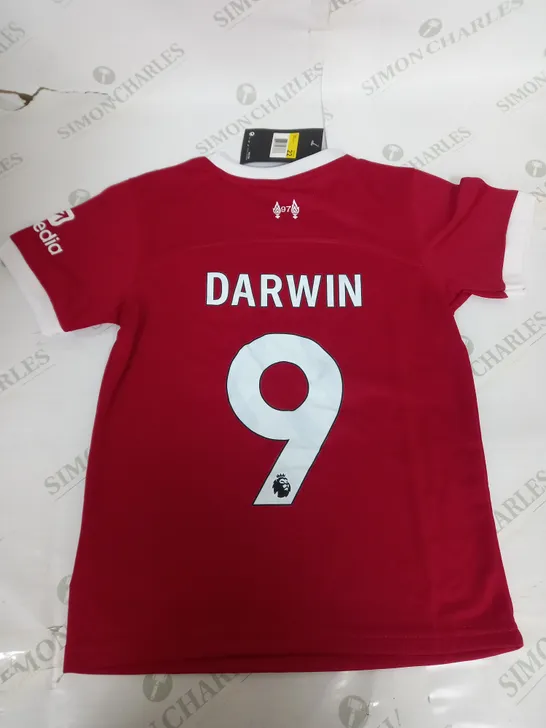 LIVERPOOL FC SHIRT AND SHORTS WITH DARWIN 9 SIZE 22