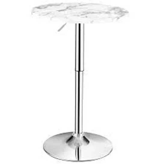 BOXED COSTWAY ROUND BISTRO BAR TABLE HEIGHT ADJUSTABLE 360-DEGREE SWIVEL - WHITE