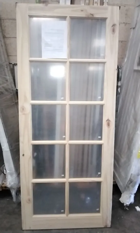 10 LITE KNOTTY PINE GLAZED INTERNAL DOOR 1981×838MM