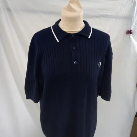 FRED PERRY BLUE POLO SHIRT SIZE L 