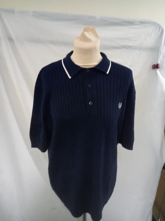 FRED PERRY BLUE POLO SHIRT SIZE L 