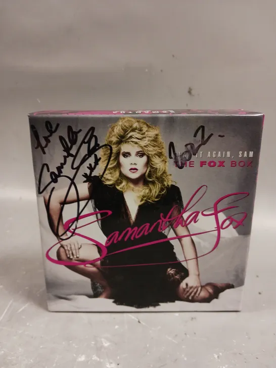 BOXED SIGNED SAMANTHA FOX PLAY IT AGAIN, SAM ALBUM BOX SET 