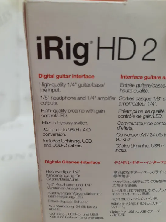 IK MULTIMEDIA IRIG HD 2 GUITAR INTERFACE