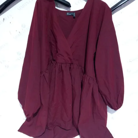 TWO ITEMS OF ASSORTED ASOS CLOTHING TO INCLUDE; CLARET DRESS SIZE 14 AND SWIM SHORTS SIZE L