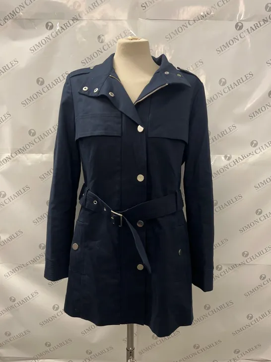 M&S AUTOGRAPH WEEKENDER BUTTONED JACKET IN NAVY SIZE 12