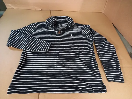 POLO RALPH LAUREN STRIPED 1/4 ZIP TOP - S