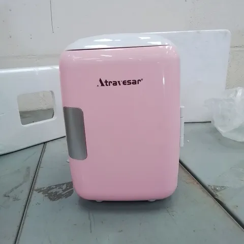 BOXED MINI 12V CAR REFRIGERATOR IN PINK