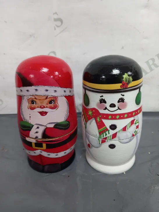 BOXED MR CHRISTMAS SET OF 2 NESTING DOLLS