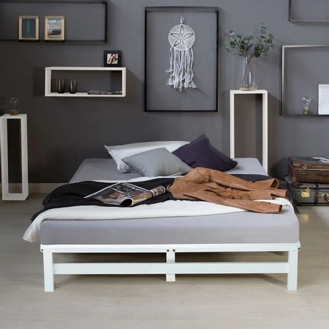 BOXED AUGUST PLATFORM BED WHITE LYING SURFACE