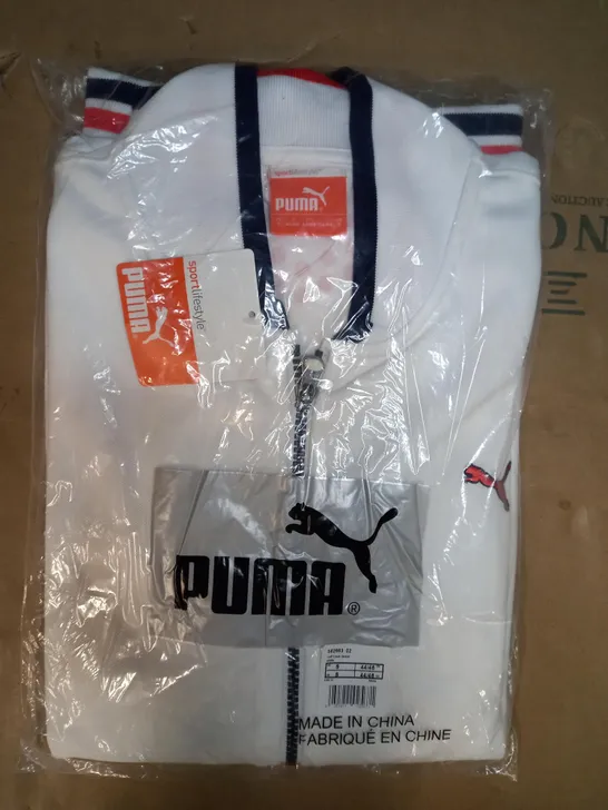 PUMA GOLF TRACK JACKET IN WHITE UK SIZE S