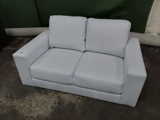 DESIGNER TWO SEATER SOFA WHITE LEATHER 