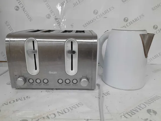 SWAN KETTLE & TOASTER 4-SLICE TWIN PACK - WHITE RRP £49.99