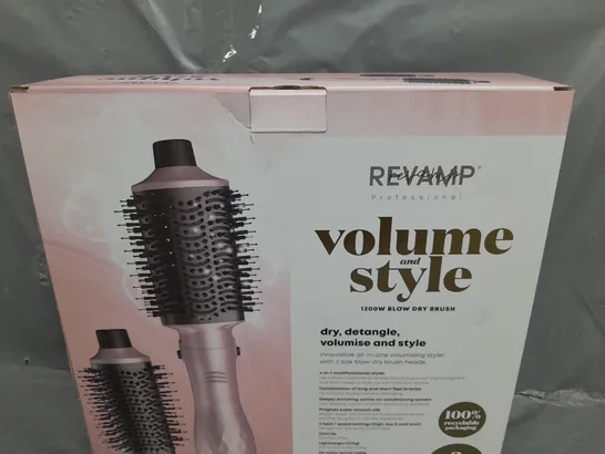 2 X BOXED REVAMP PROFESSIONAL VOLUME AND STYLE 1200W BLOW DRY BRUSH 