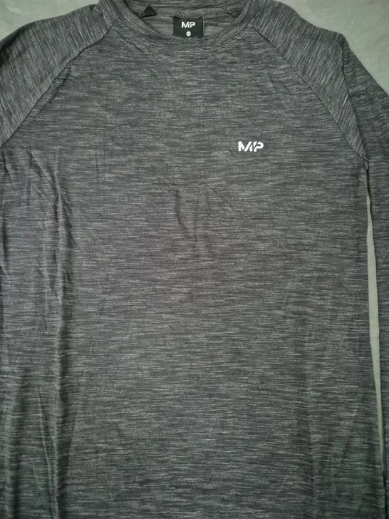 MY PROTEIN LONG SLEEVE CREW-NECK TOP IN GREY SIZE XXS