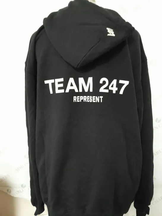 REPRESENT TEAM 247 HOODIE IN BLACK - SIZE MEDIUM