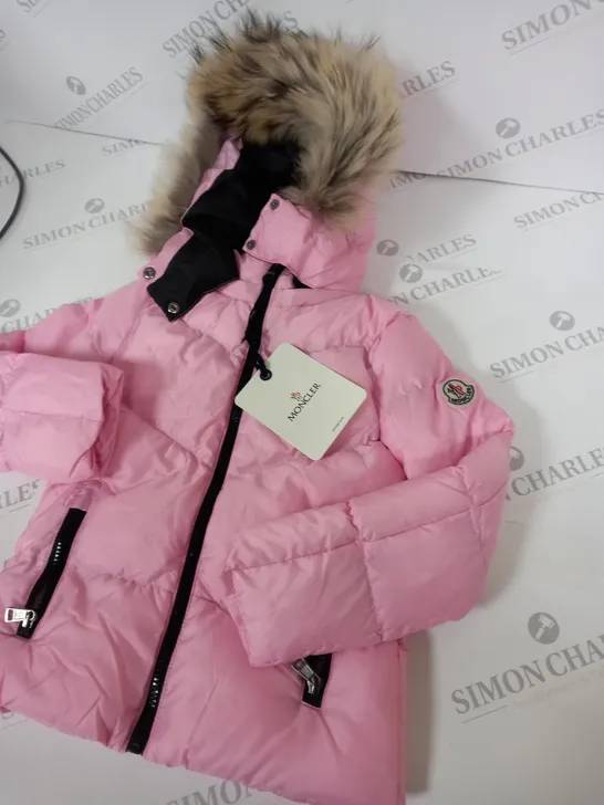 MONCLER PADDED COAT WITH FAUX FUR HOOD SIZE 5-6 YEARS 