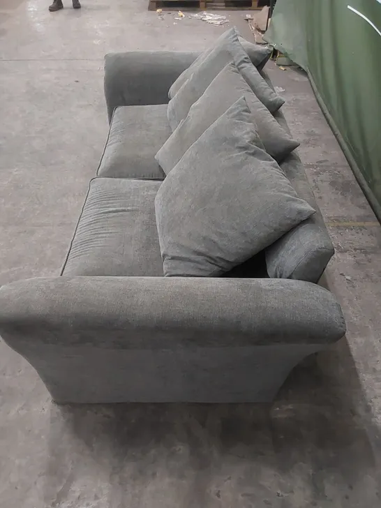 DURY 3 SEATER FABRIC UPHOLSTERED SOFA - GREY