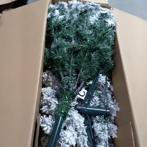 BOXED 6ft FLOCKED PRELIT DOWNSWEPT PINE TREE COLLECTION ONLY