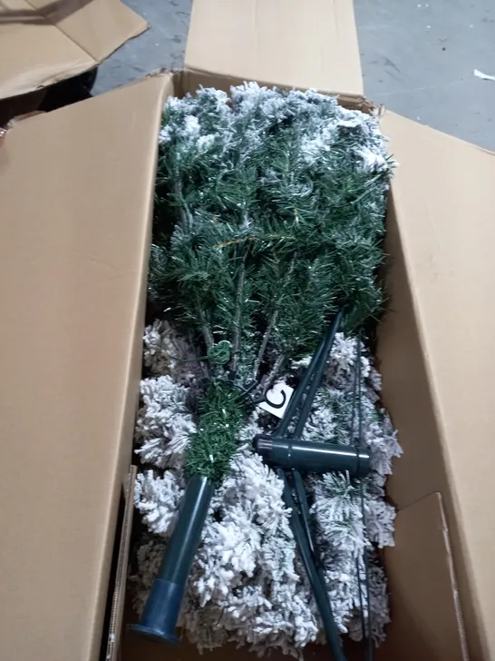 BOXED 6ft FLOCKED PRELIT DOWNSWEPT PINE TREE COLLECTION ONLY RRP £219.99