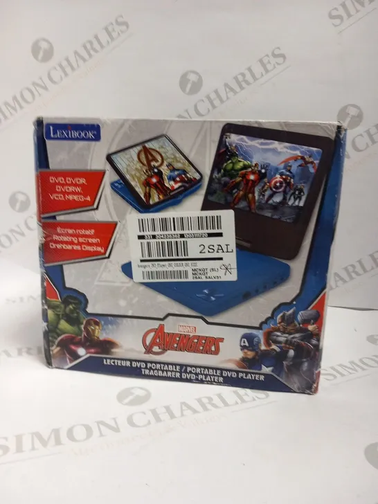 BOXED LEXIBOOK MARVEL AVENGERS PORTABLE DVD PLAYER