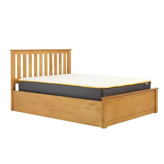 BOXED PHOENIX OTTOMAN OAK EFFECT BED - APPROXIMATELY 135CM (4 BOXES)