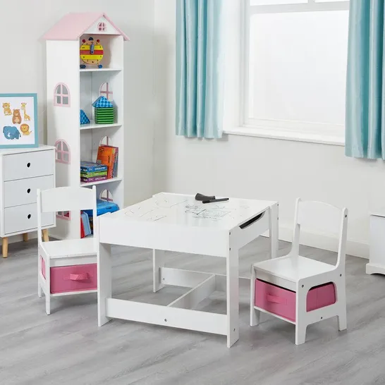 BOXED CONDE KIDS ACTIVITY TABLE AND CHAIR SET WITH STORAGE (1 BOX)