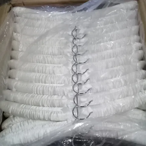 PALLET OF 6 BOXES OF ASSORTED WHITE HANGERS 