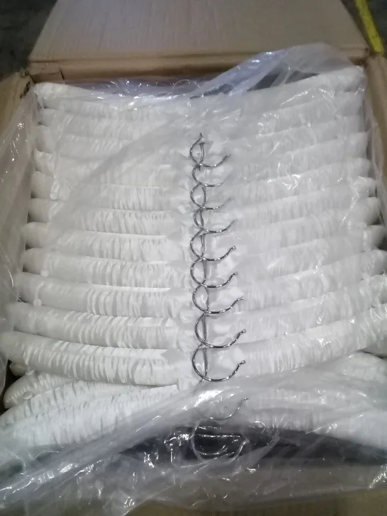 PALLET OF 6 BOXES OF ASSORTED WHITE HANGERS 