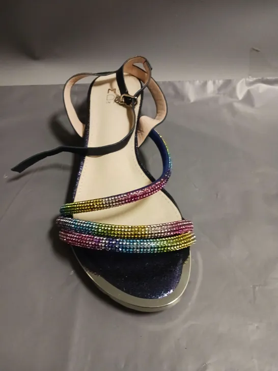 MODA IN PELLE LADIES SANDAL WITH MULTI-COLOURED GLITTER DETAIL SIZE EU 40